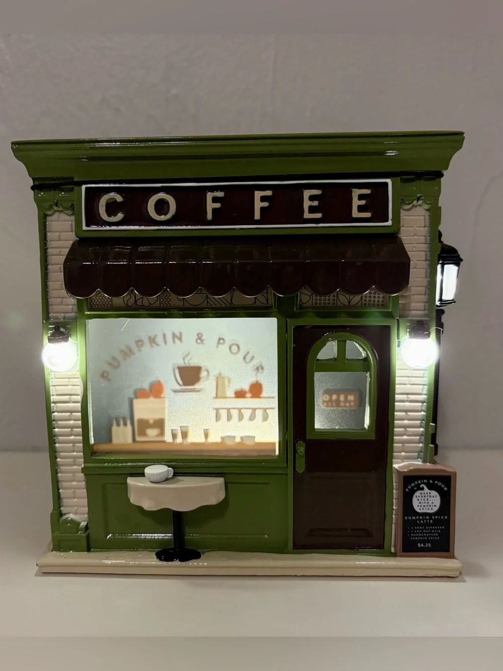 Bath & Body Works Light Up Coffee Shop Bookstore 3-Wick Candle Holder - Picture 5 of 8